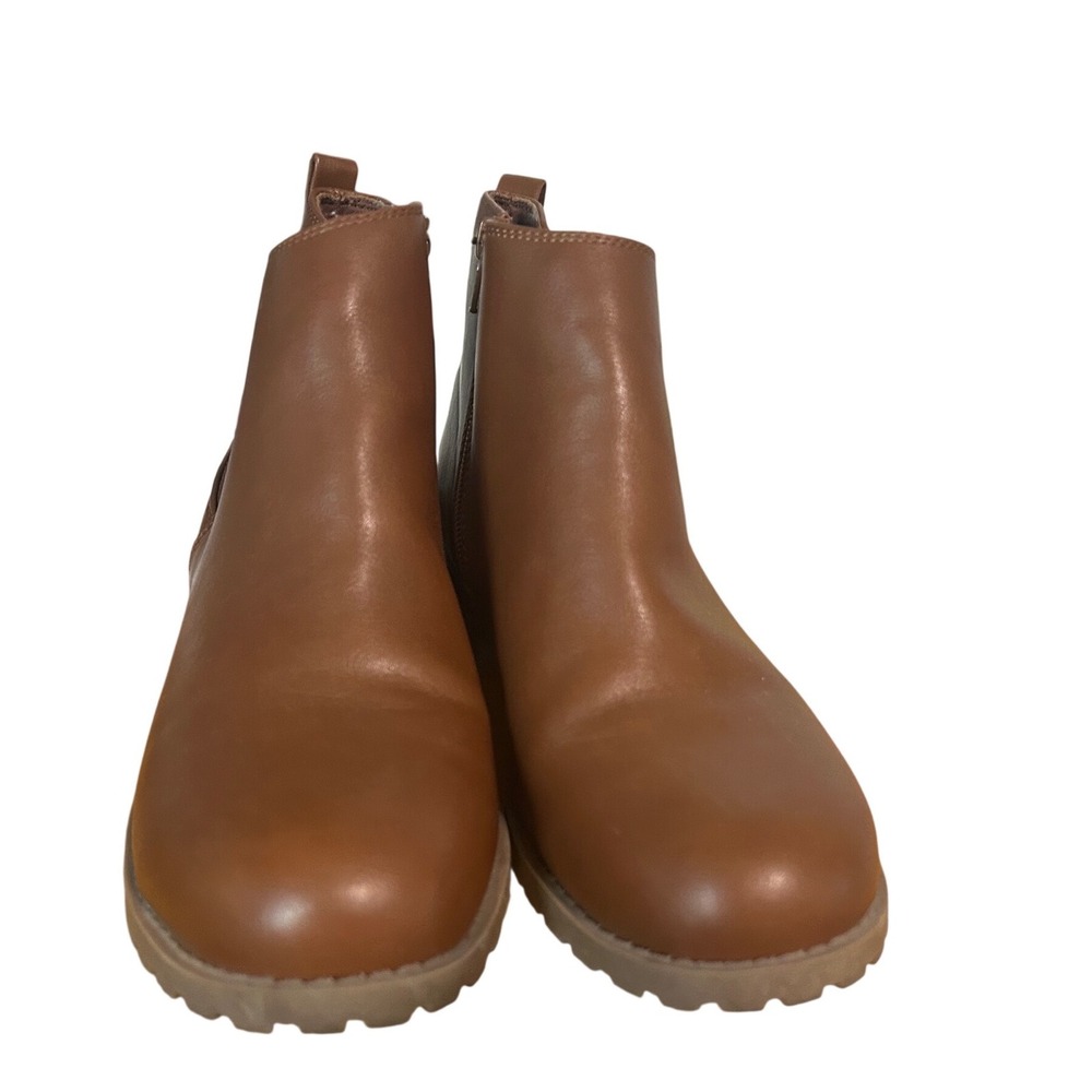 Sonoma Goods For Life Womens Brown Ankle Boots Side Zip Lug Sole Size 9.5